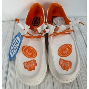 Hey Dude Wendy Whataburger White Orange Canvas Slip On Loafers Women's 10